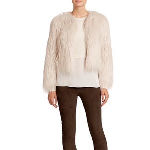 Elie Tahari Carli Faux Fur Jacket size M NWT *flaw*